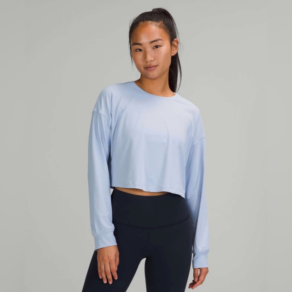 Lululemon Muscle Love Long Sleeve Shirt Blue Linen